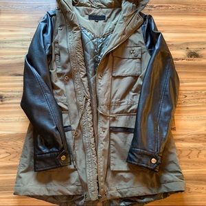 Steve Madden army green jacket leather like sleeve